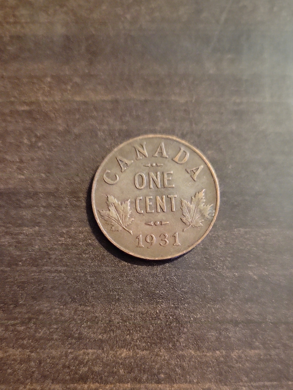 Vintage 1931 Canada One Cent Coin- Brown Collectible